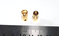 Bullet connector pair, gold plated